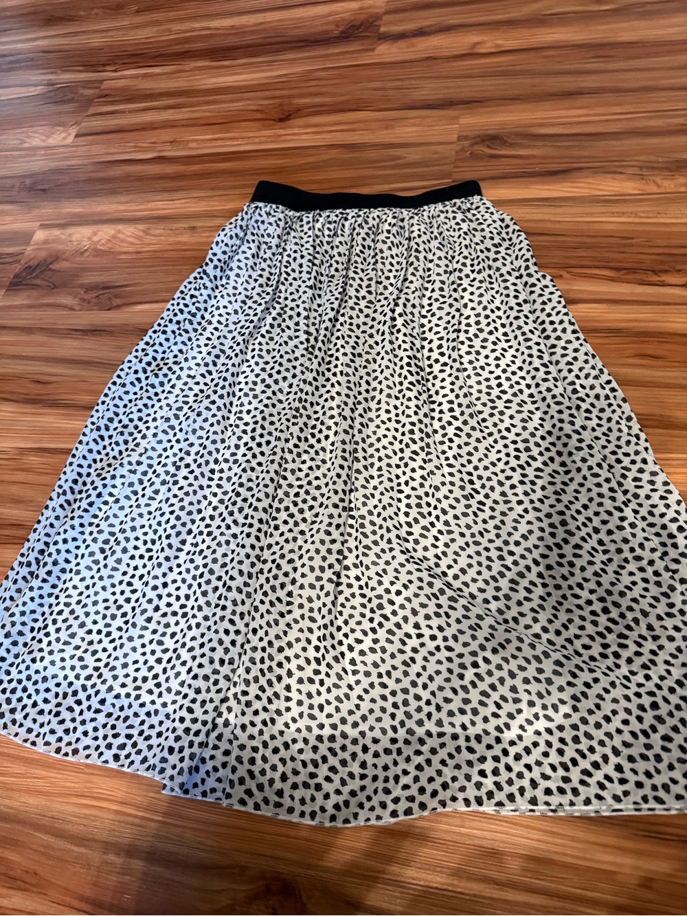 Rachel Zoe Black and White Printed Midi Skirt